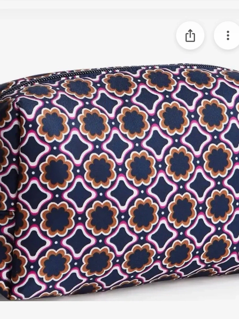 Vera Bradley Navy lattice florets cosmetic bag